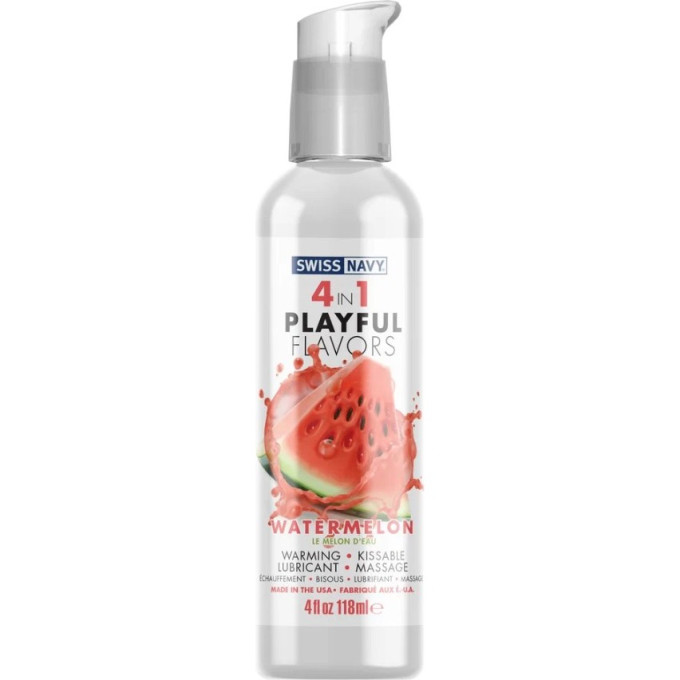 Массажный гель для тела SWISS NAVY PLAYFUL FLAVORS 4 в 1 , Арбуз, 118 мл SN4N1FWM4
